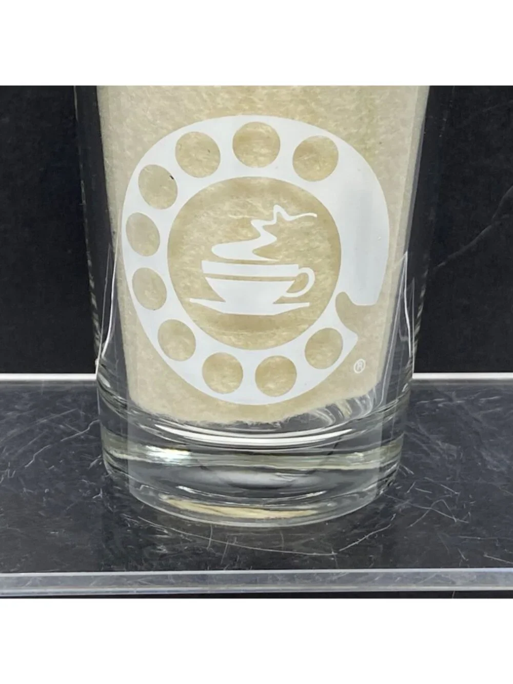 Libbey Espresso Shot Glass With Measurement Markings Wake Up Call Logo 3 oz
